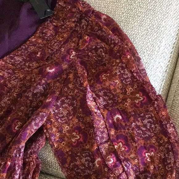 House of Harlow tiered boho dress with scattered metallic threading, size 4, NWT - Picture 2 of 15